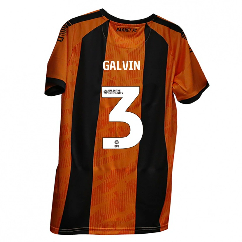 Danxen Kvinnor Ryan Galvin #3 Orange Svart Hemmatröja Matchtröjor 2025/26 Tröjor T-Tröja
