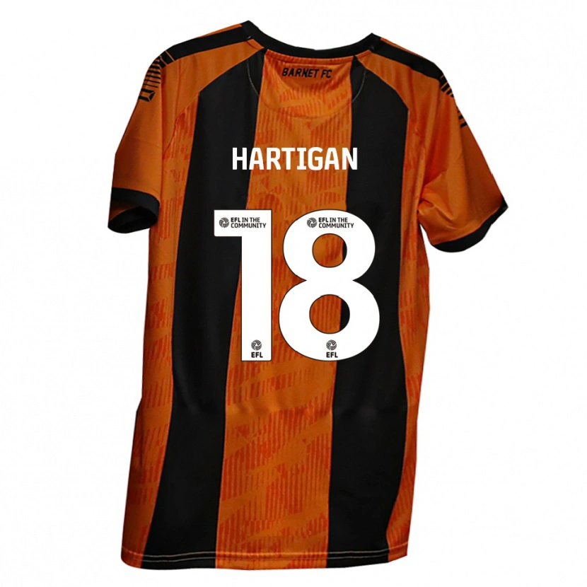 Danxen Kvinnor Anthony Hartigan #18 Orange Svart Hemmatröja Matchtröjor 2025/26 Tröjor T-Tröja