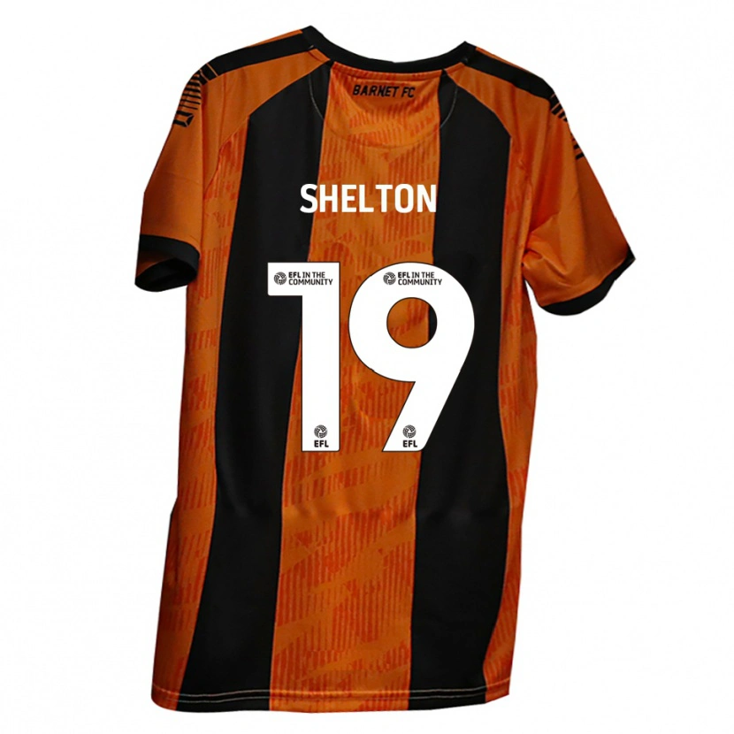 Danxen Kvinnor Mark Shelton #19 Orange Svart Hemmatröja Matchtröjor 2025/26 Tröjor T-Tröja