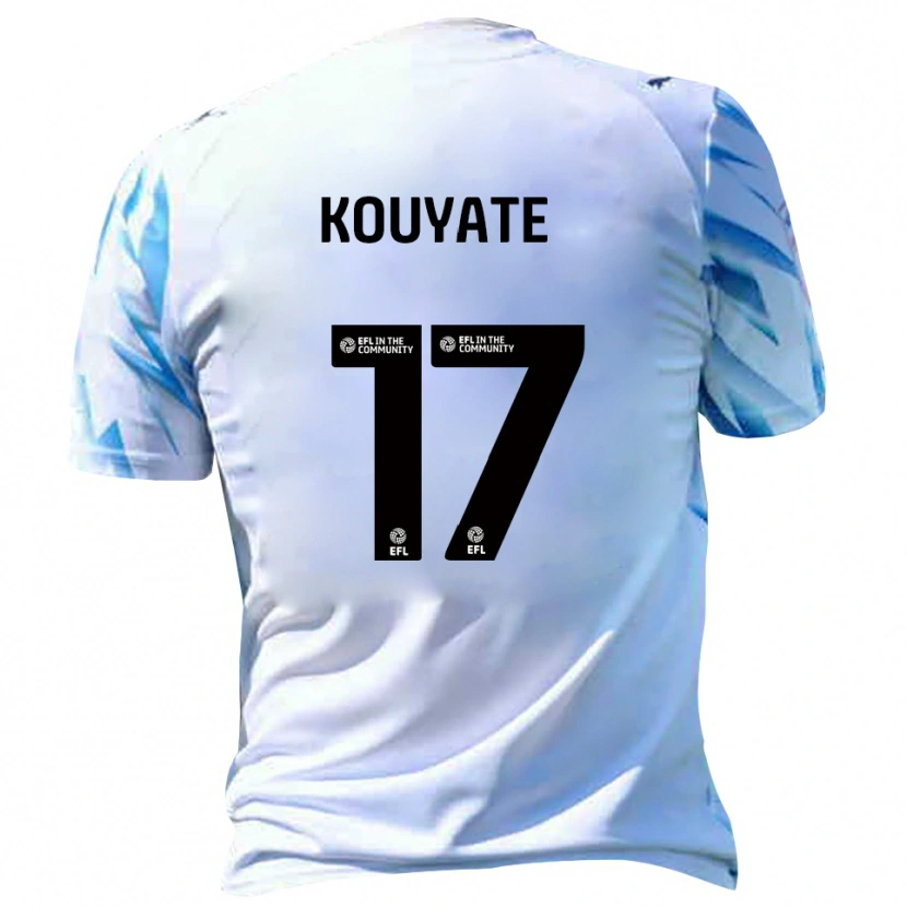 Danxen Kvinnor Katia Kouyate #17 Vit Himmelsblå Hemmatröja Matchtröjor 2025/26 Tröjor T-Tröja
