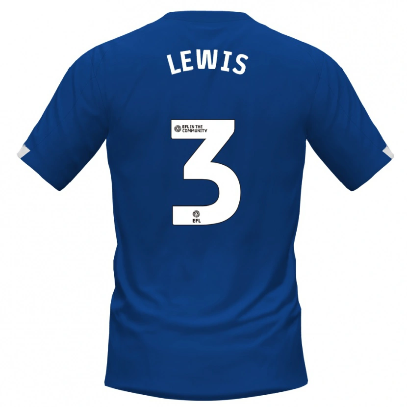 Danxen Kvinnor Adam Lewis #3 Blå Vit Hemmatröja Matchtröjor 2025/26 Tröjor T-Tröja