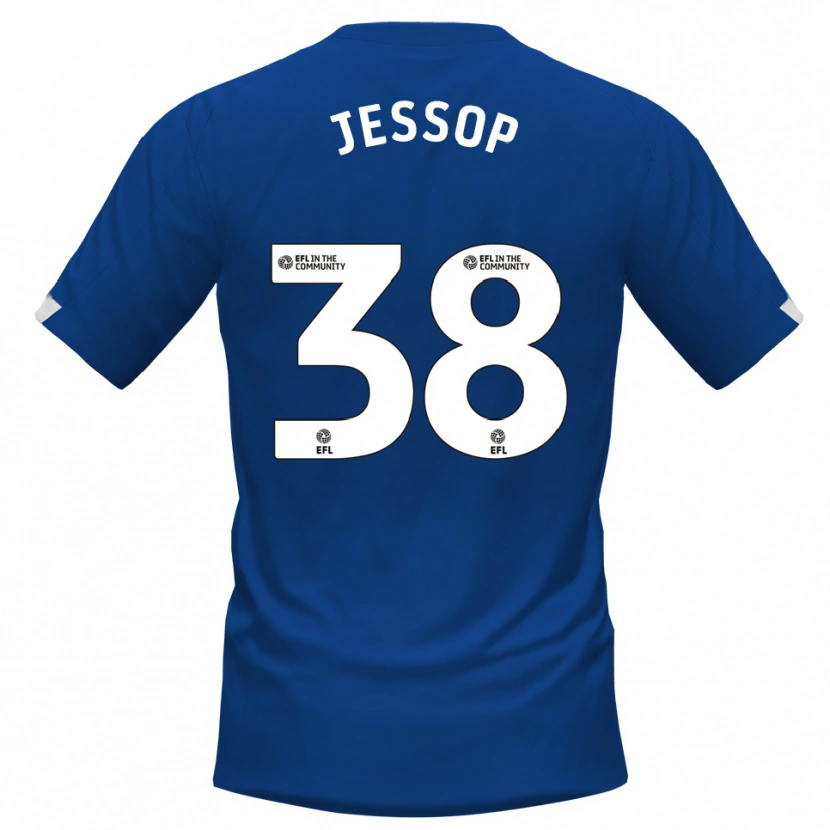 Danxen Kvinnor Liam Jessop #38 Blå Vit Hemmatröja Matchtröjor 2025/26 Tröjor T-Tröja