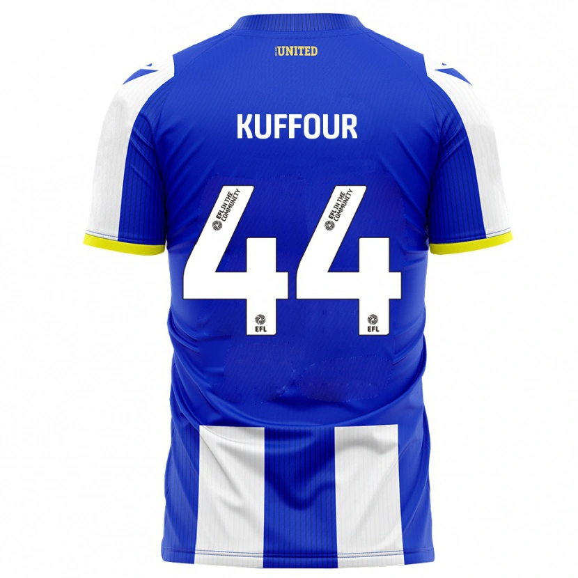 Danxen Kvinnor Samuel Kuffour Jr. #44 Blå Vit Hemmatröja Matchtröjor 2025/26 Tröjor T-Tröja