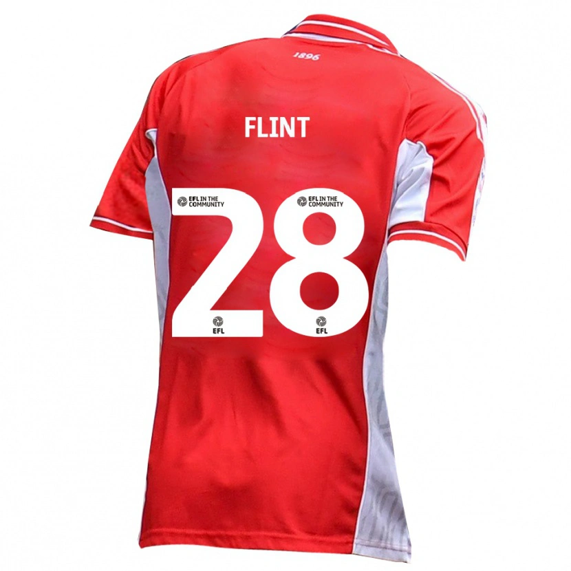 Danxen Kvinnor Josh Flint #28 Röd Vit Hemmatröja Matchtröjor 2025/26 Tröjor T-Tröja