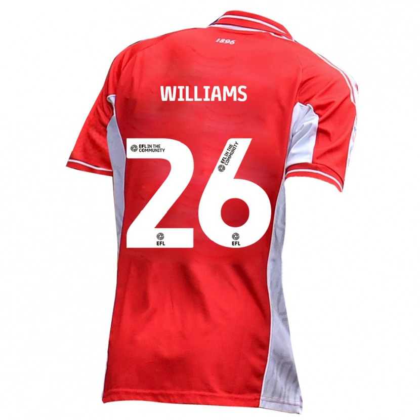 Danxen Kvinnor Jay Williams #26 Röd Vit Hemmatröja Matchtröjor 2025/26 Tröjor T-Tröja