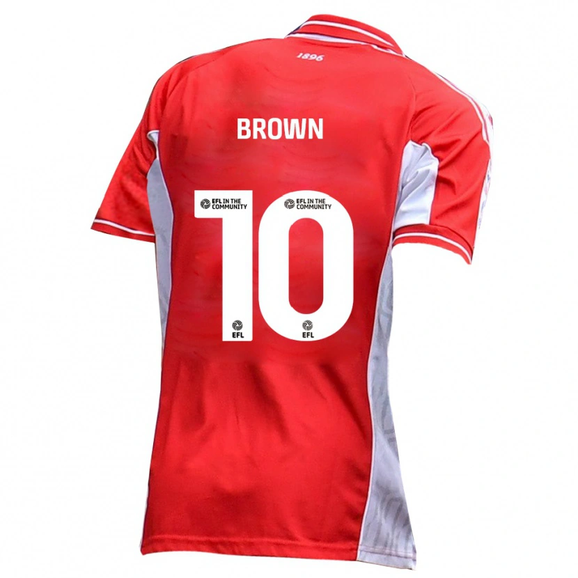 Danxen Kvinnor Reece Brown #10 Röd Vit Hemmatröja Matchtröjor 2025/26 Tröjor T-Tröja