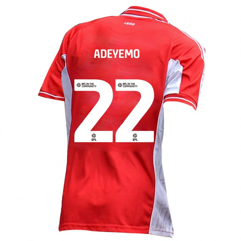 Danxen Kvinnor Ade Adeyemo #22 Röd Vit Hemmatröja Matchtröjor 2025/26 Tröjor T-Tröja