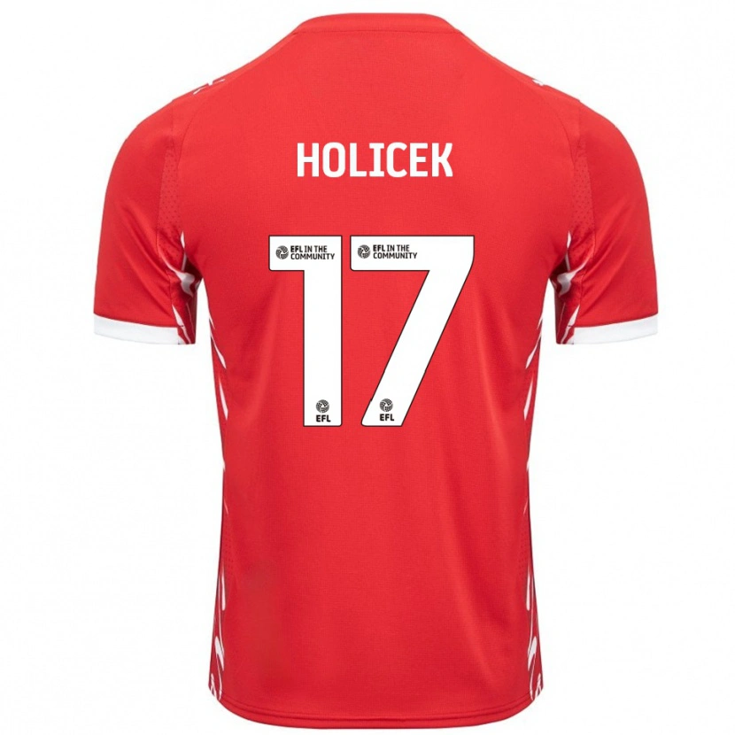 Danxen Kvinnor Matus Holicek #17 Röd Vit Hemmatröja Matchtröjor 2025/26 Tröjor T-Tröja