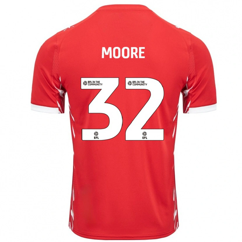 Danxen Kvinnor Luca Moore #32 Röd Vit Hemmatröja Matchtröjor 2025/26 Tröjor T-Tröja