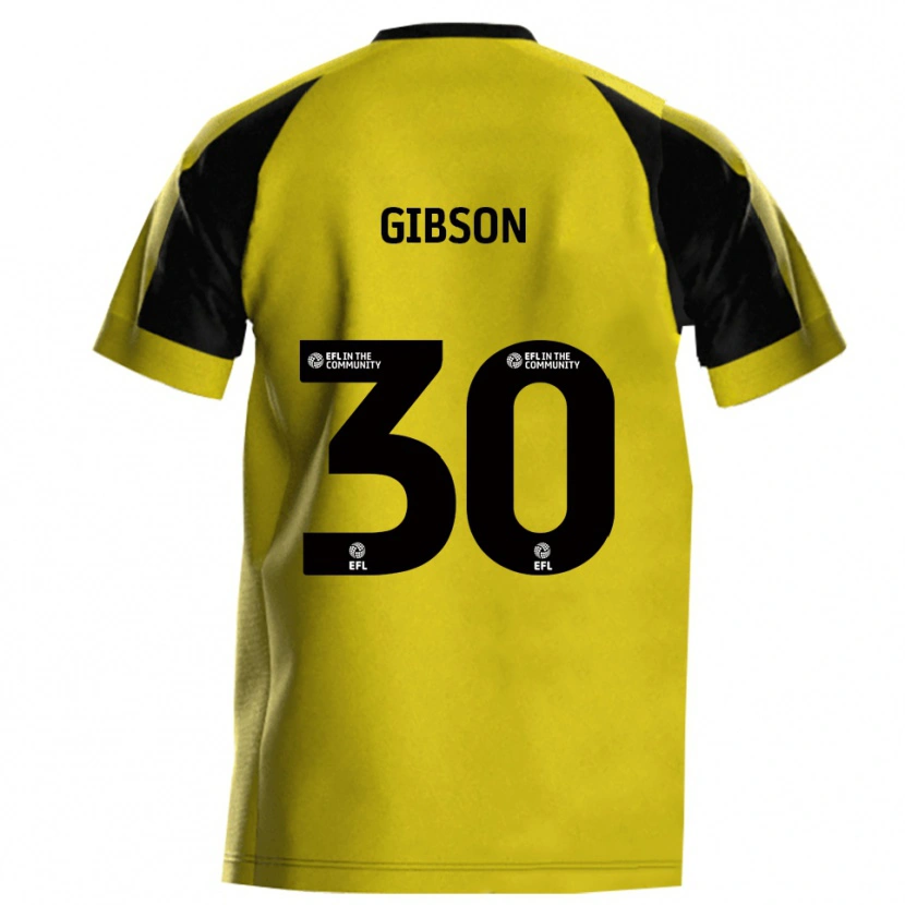Danxen Kvinnor Liam Gibson #30 Gul Grå Hemmatröja Matchtröjor 2025/26 Tröjor T-Tröja