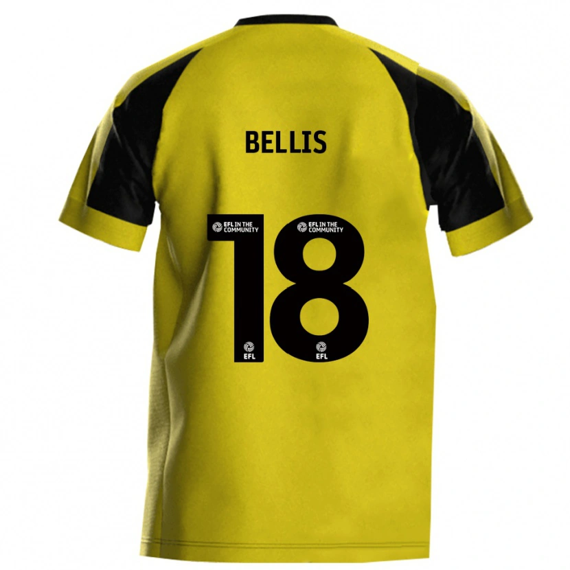 Danxen Kvinnor Reece Bellis #18 Gul Grå Hemmatröja Matchtröjor 2025/26 Tröjor T-Tröja