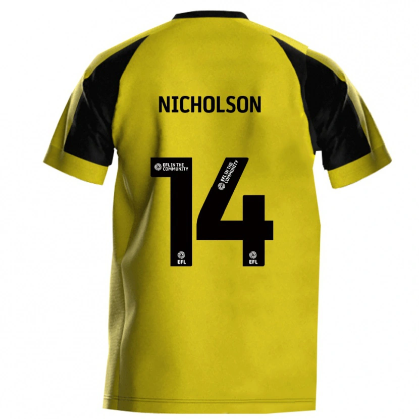 Danxen Kvinnor Charlie Nicholson #14 Gul Grå Hemmatröja Matchtröjor 2025/26 Tröjor T-Tröja