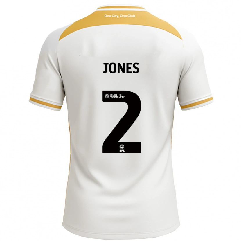 Danxen Kvinnor Gethin Jones #2 Vit Guld Hemmatröja Matchtröjor 2025/26 Tröjor T-Tröja