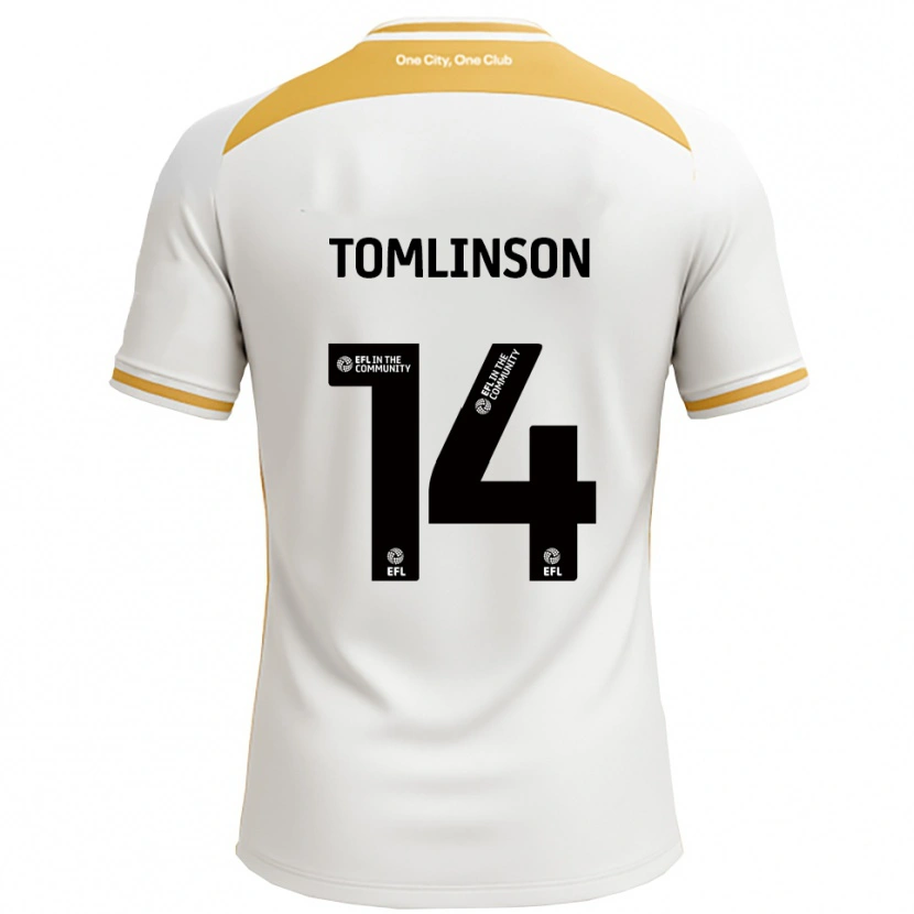 Danxen Kvinnor Joe Tomlinson #14 Vit Guld Hemmatröja Matchtröjor 2025/26 Tröjor T-Tröja