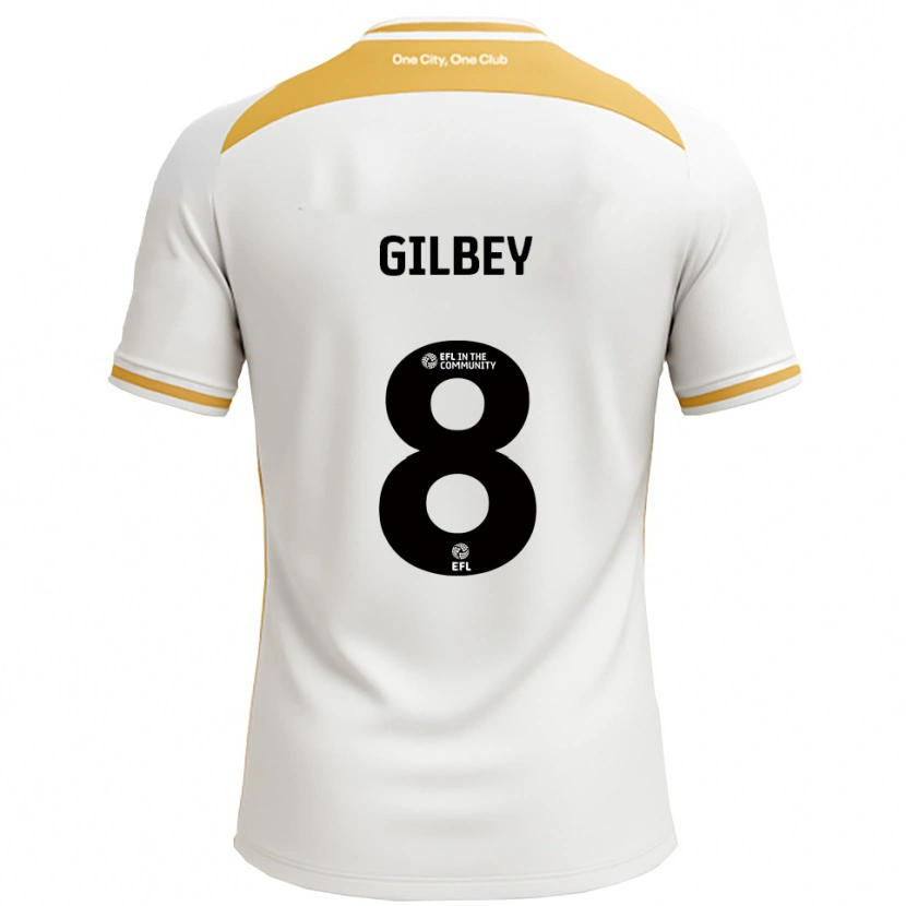 Danxen Kvinnor Alex Gilbey #8 Vit Guld Hemmatröja Matchtröjor 2025/26 Tröjor T-Tröja