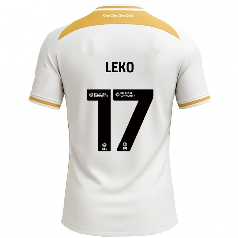 Danxen Kvinnor Jonathan Leko #17 Vit Guld Hemmatröja Matchtröjor 2025/26 Tröjor T-Tröja