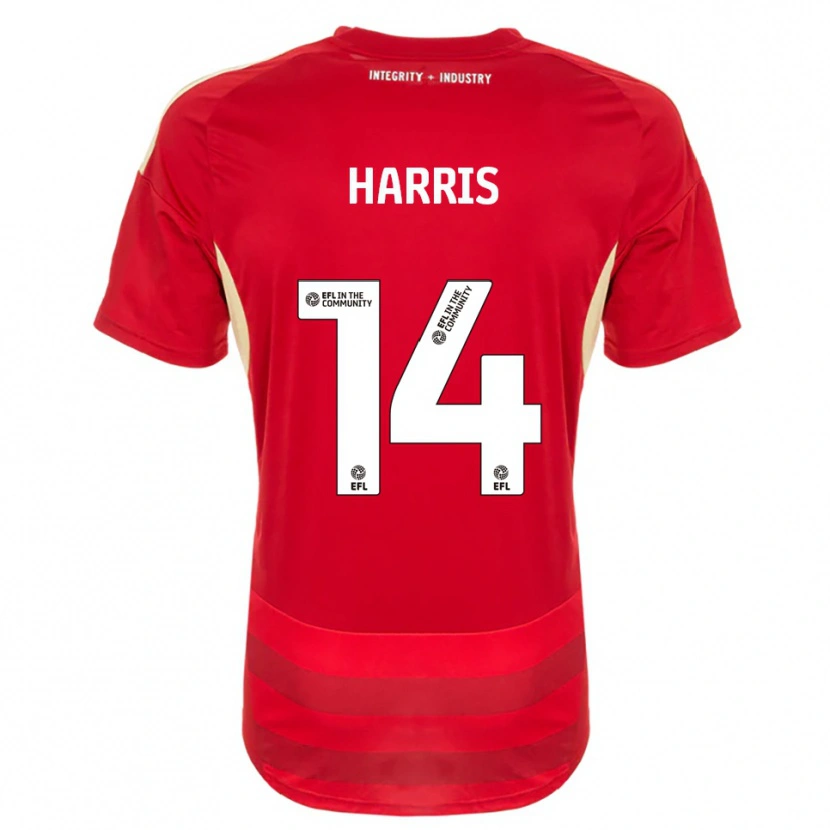 Danxen Kvinnor Kadeem Harris #14 Röd Vit Hemmatröja Matchtröjor 2025/26 Tröjor T-Tröja