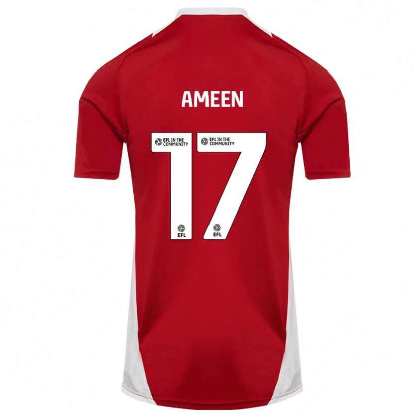 Danxen Kvinnor Botan Ameen #17 Röd Vit Guld Hemmatröja Matchtröjor 2025/26 Tröjor T-Tröja