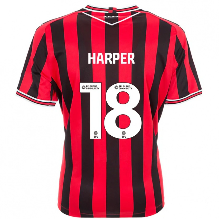 Danxen Kvinnor Vincent Harper #18 Röd Svart Hemmatröja Matchtröjor 2025/26 Tröjor T-Tröja