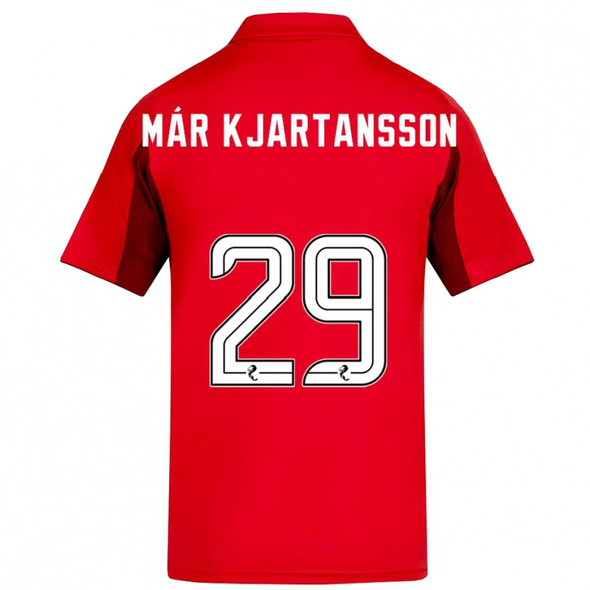 Danxen Kvinnor Kjartan Már Kjartansson #29 Röd Vinröd Hemmatröja Matchtröjor 2025/26 Tröjor T-Tröja