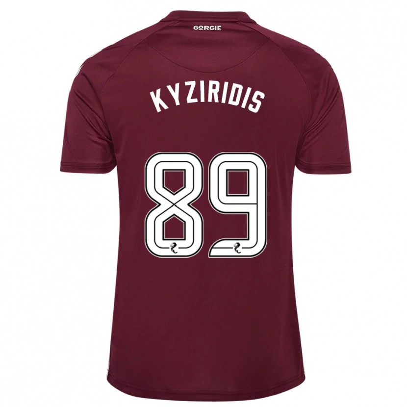 Danxen Kvinnor Alexandros Kyziridis #89 Vinröd Vit Hemmatröja Matchtröjor 2025/26 Tröjor T-Tröja