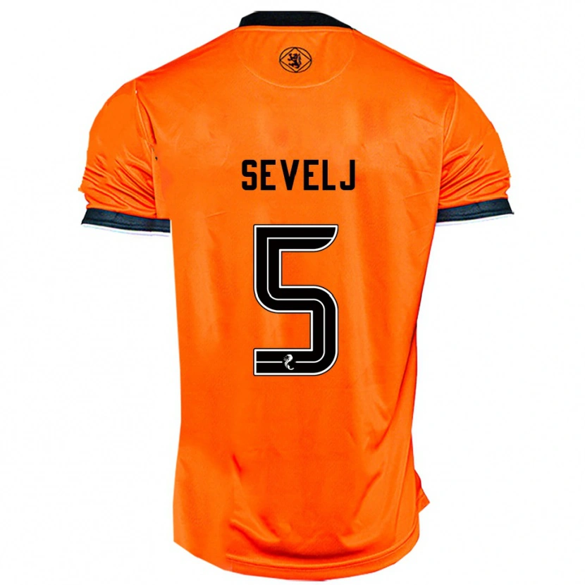 Danxen Kvinnor Vicko Sevelj #5 Orange Svart Hemmatröja Matchtröjor 2025/26 Tröjor T-Tröja