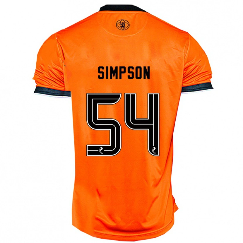 Danxen Kvinnor Finlay Simpson #54 Orange Svart Hemmatröja Matchtröjor 2025/26 Tröjor T-Tröja