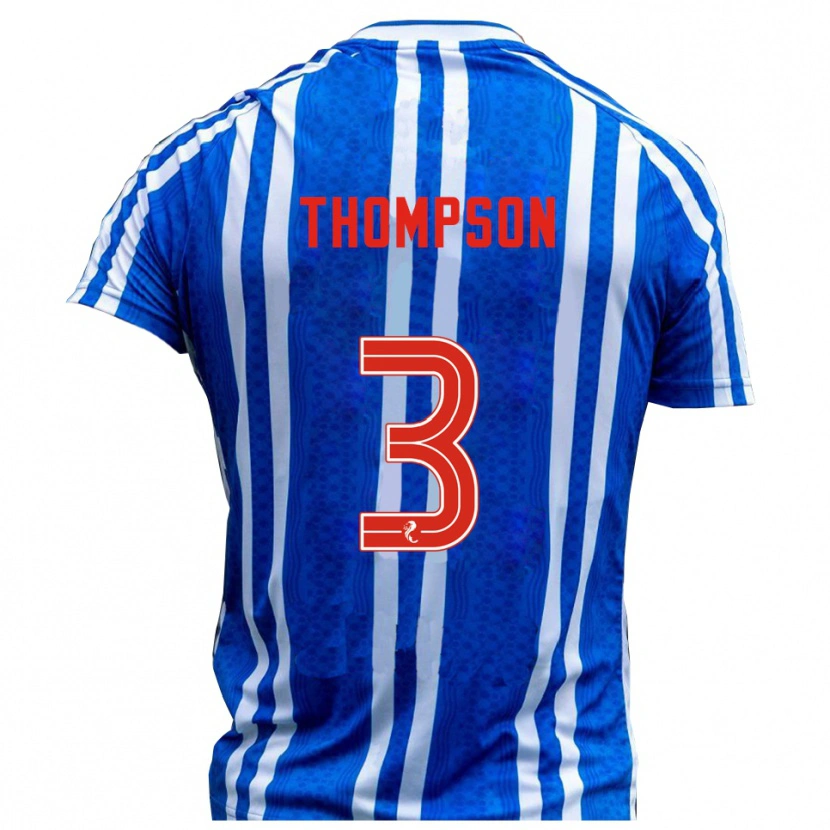 Danxen Kvinnor Dominic Thompson #3 Blå Vit Hemmatröja Matchtröjor 2025/26 Tröjor T-Tröja