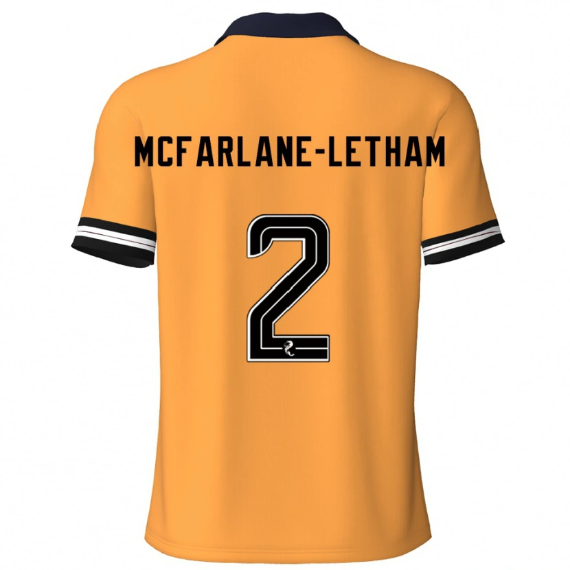 Danxen Kvinnor Jay Mcfarlane-Letham #2 Gul Svart Hemmatröja Matchtröjor 2025/26 Tröjor T-Tröja