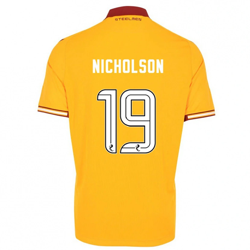 Danxen Kvinnor Sam Nicholson #19 Gul Vinröd Hemmatröja Matchtröjor 2025/26 Tröjor T-Tröja