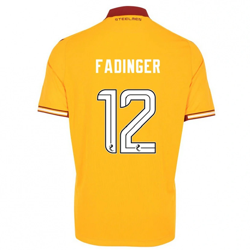 Danxen Kvinnor Lukas Fadinger #12 Gul Vinröd Hemmatröja Matchtröjor 2025/26 Tröjor T-Tröja