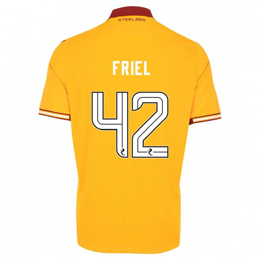 Danxen Kvinnor Jon-Joe Friel #42 Gul Vinröd Hemmatröja Matchtröjor 2025/26 Tröjor T-Tröja