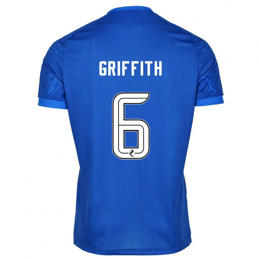 Danxen Kvinnor Víctor Griffith #6 Blå Vit Hemmatröja Matchtröjor 2025/26 Tröjor T-Tröja