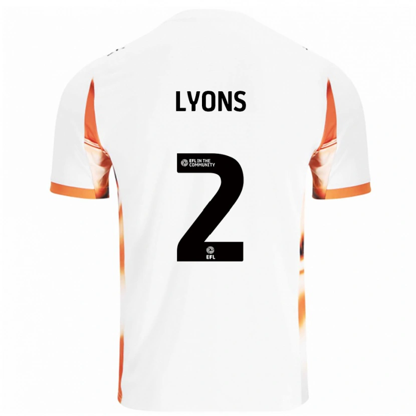 Danxen Kvinnor Andy Lyons #2 Vit Orange Svart Bortatröja Matchtröjor 2025/26 Tröjor T-Tröja