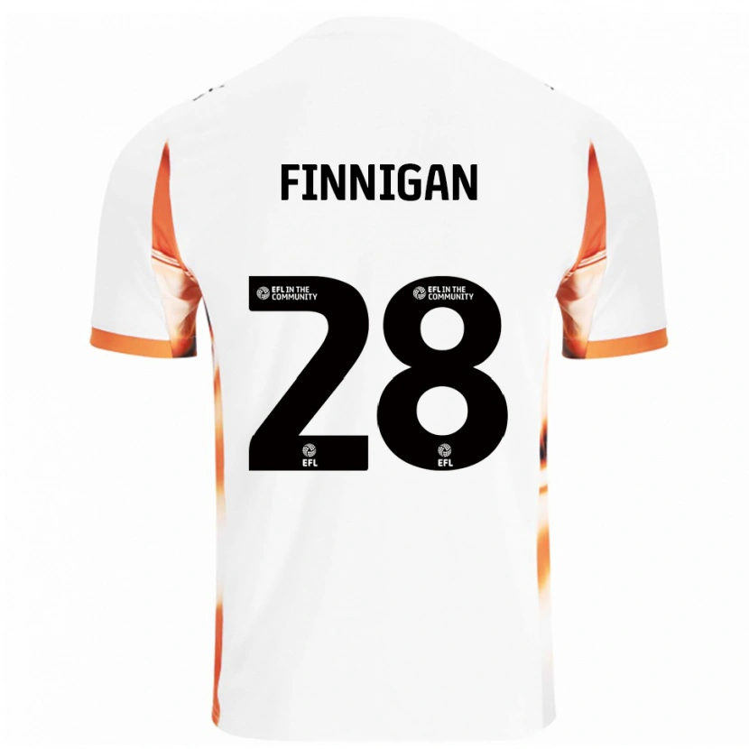 Danxen Kvinnor Ryan Finnigan #28 Vit Orange Svart Bortatröja Matchtröjor 2025/26 Tröjor T-Tröja