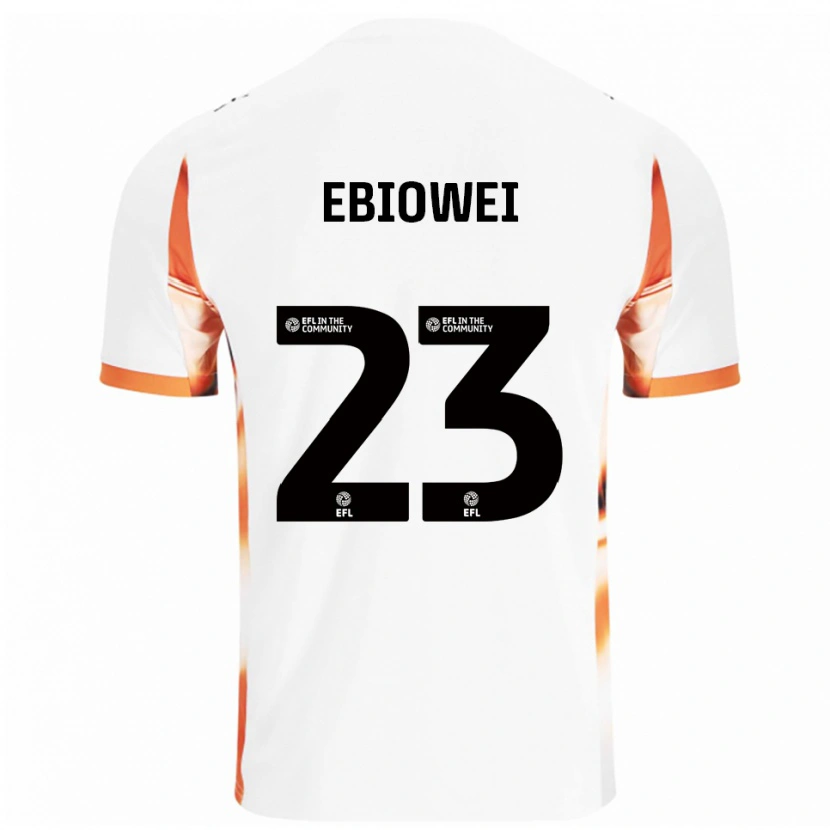 Danxen Kvinnor Malcolm Ebiowei #23 Vit Orange Svart Bortatröja Matchtröjor 2025/26 Tröjor T-Tröja
