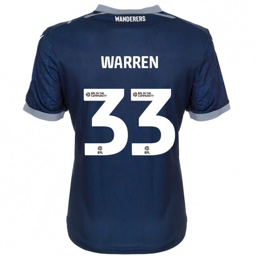 Danxen Kvinnor Charlie Warren #33 Marin Grå Bortatröja Matchtröjor 2025/26 Tröjor T-Tröja