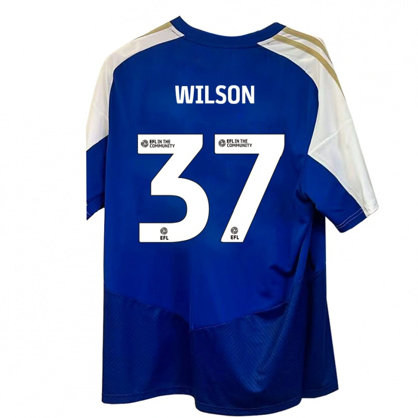 Danxen Kvinnor Kieran Wilson #37 Blå Vit Guld Bortatröja Matchtröjor 2025/26 Tröjor T-Tröja