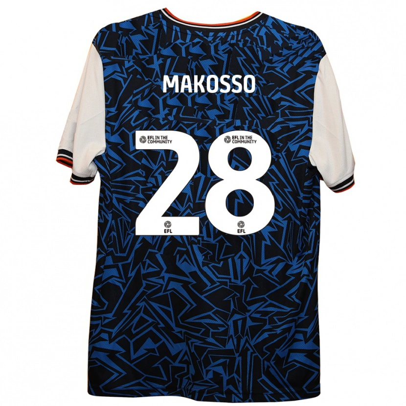 Danxen Kvinnor Christ Makosso #28 Blå Svart Vit Bortatröja Matchtröjor 2025/26 Tröjor T-Tröja