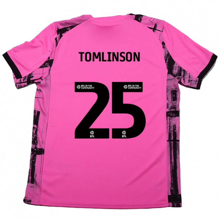 Danxen Kvinnor Josh Tomlinson #25 Rosaröd Svart Bortatröja Matchtröjor 2025/26 Tröjor T-Tröja