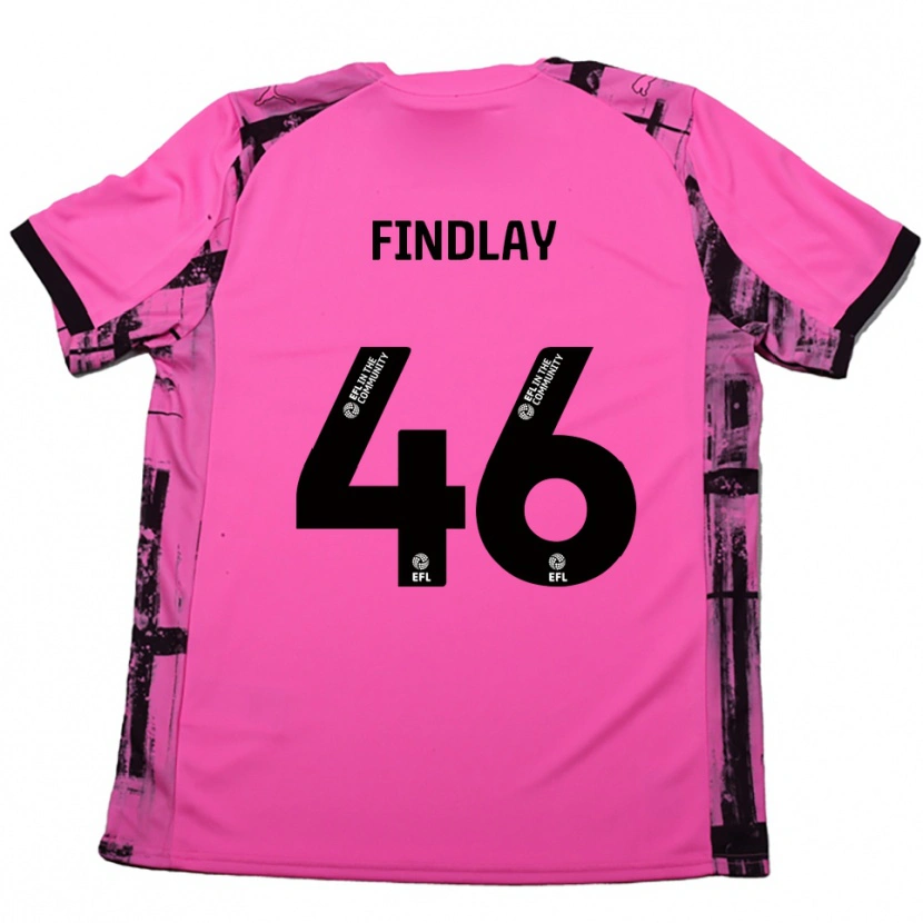 Danxen Kvinnor Freddie Findlay #46 Rosaröd Svart Bortatröja Matchtröjor 2025/26 Tröjor T-Tröja