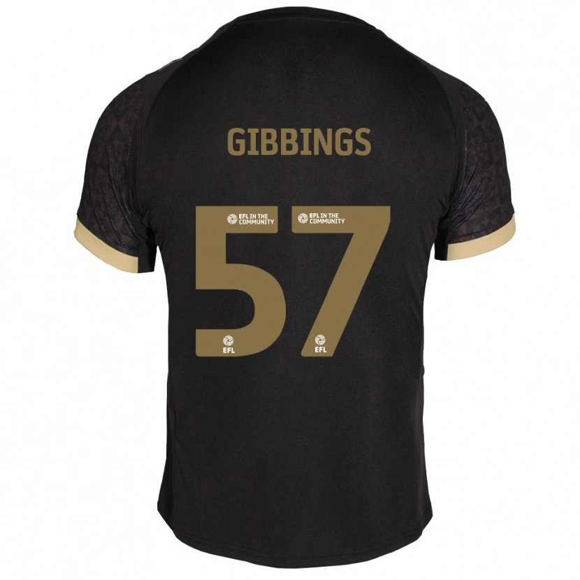 Danxen Kvinnor Cole Gibbings #57 Svart Guld Bortatröja Matchtröjor 2025/26 Tröjor T-Tröja