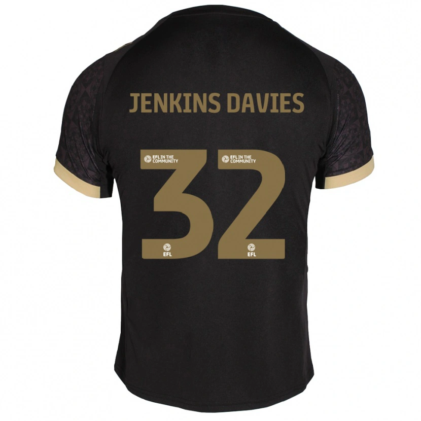 Danxen Kvinnor Will Jenkins-Davies #32 Svart Guld Bortatröja Matchtröjor 2025/26 Tröjor T-Tröja