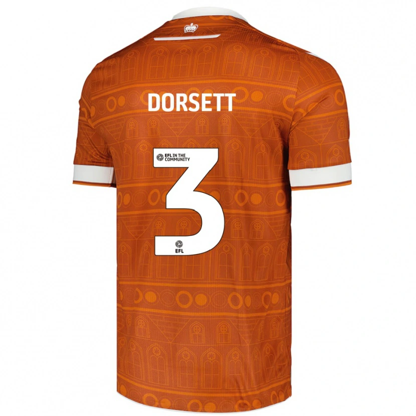 Danxen Kvinnor Jeriel Dorsett #3 Orange Vit Bortatröja Matchtröjor 2025/26 Tröjor T-Tröja