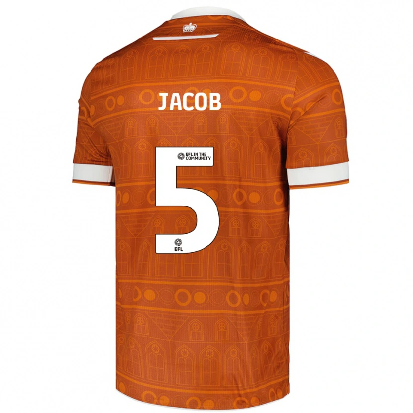Danxen Kvinnor Matty Jacob #5 Orange Vit Bortatröja Matchtröjor 2025/26 Tröjor T-Tröja