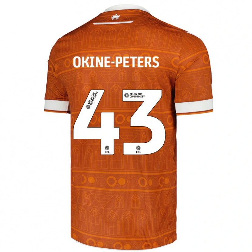 Danxen Kvinnor Jeremiah Okine-Peters #43 Orange Vit Bortatröja Matchtröjor 2025/26 Tröjor T-Tröja