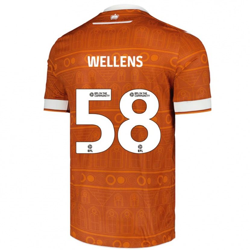 Danxen Kvinnor Charlie Wellens #58 Orange Vit Bortatröja Matchtröjor 2025/26 Tröjor T-Tröja