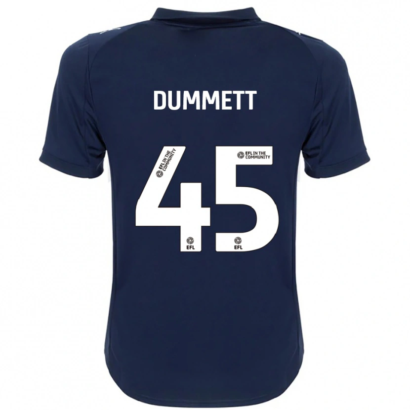 Danxen Kvinnor Paul Dummett #45 Marin Vit Bortatröja Matchtröjor 2025/26 Tröjor T-Tröja