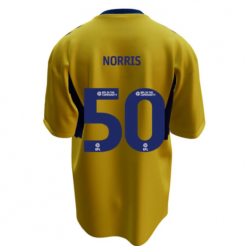 Danxen Kvinnor Will Norris #50 Gul Blå Bortatröja Matchtröjor 2025/26 Tröjor T-Tröja