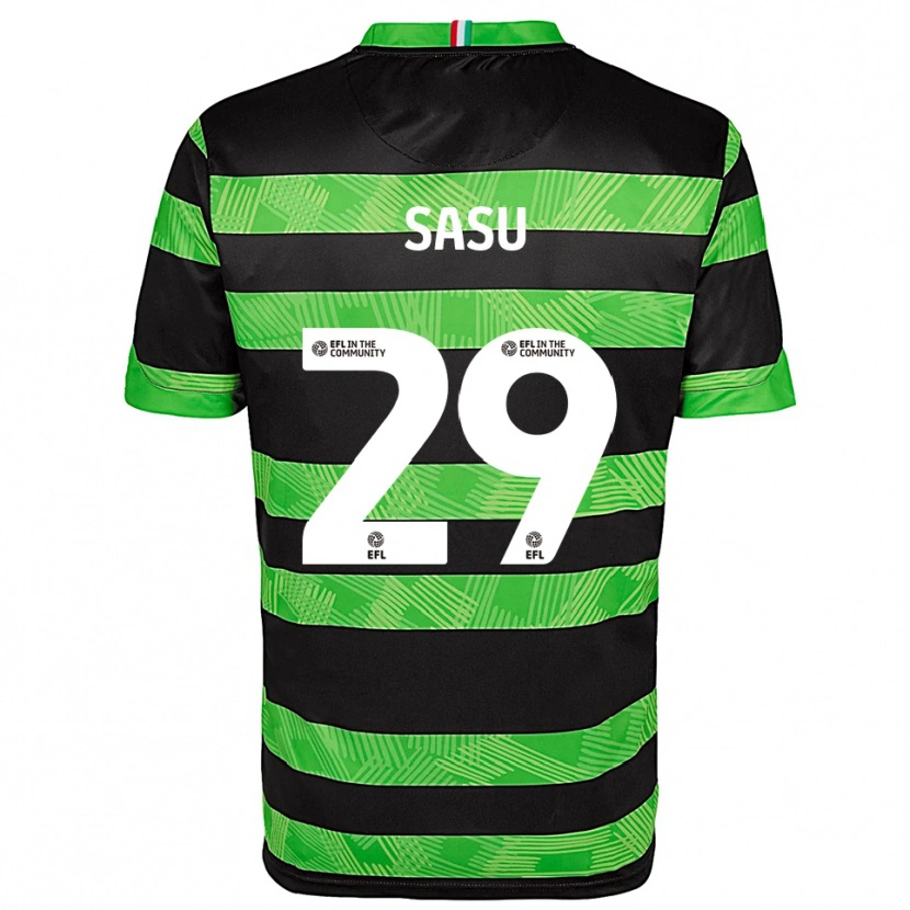 Danxen Kvinnor Aron Sasu #29 Svart Grön Bortatröja Matchtröjor 2025/26 Tröjor T-Tröja